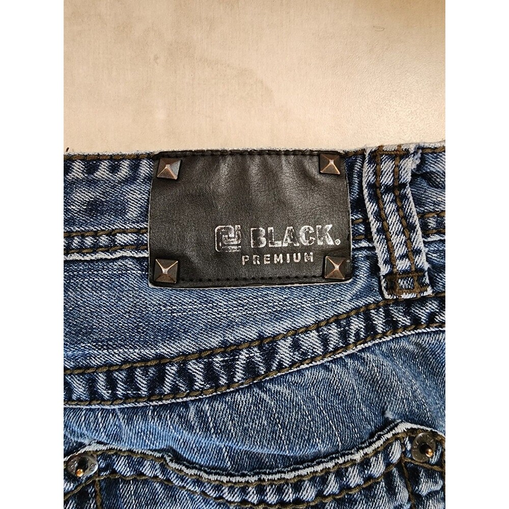 CJ Black Premium Relaxed Straight Jeans Distressed Men's Size 36X34American Flag